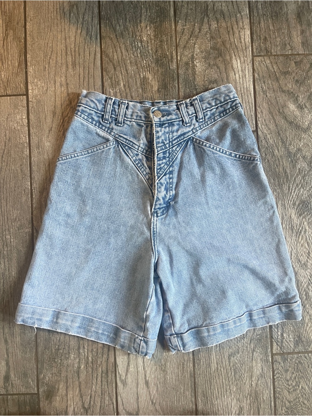 Vintage Roper High-Waist Light Wash Denim Shorts